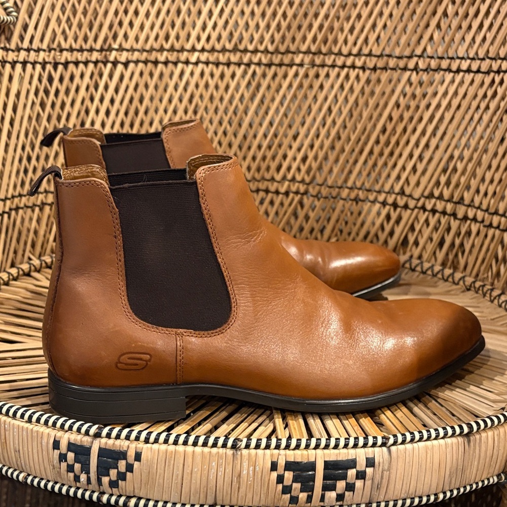 Men’s Skechers Leather Brown Boots - Picture 4 of 8